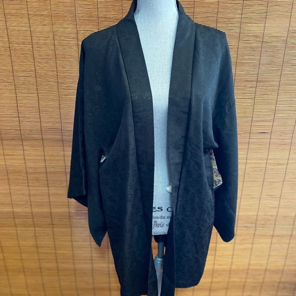 Kimonos & Yukatas Vintage Japanese Black Silk Happi Coat Poshmark